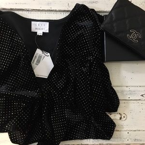 Lost + Wonder peplum velvet top NWT size L